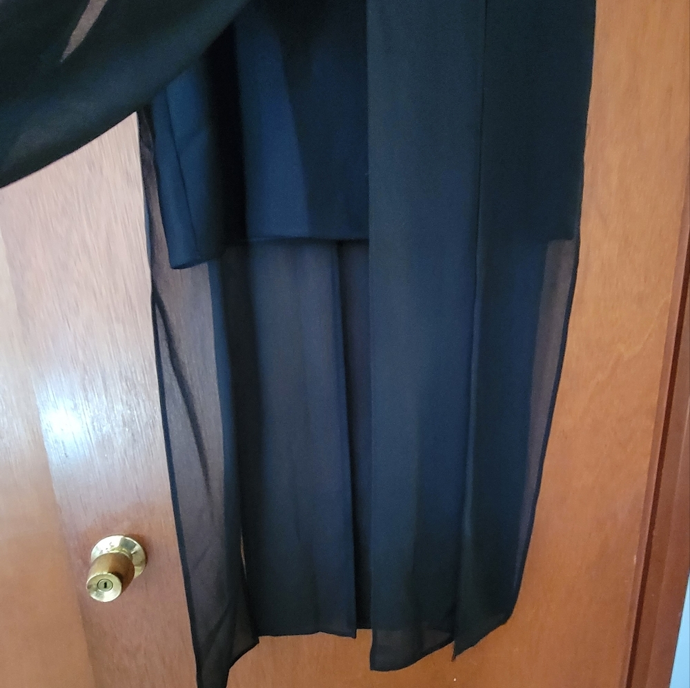 Black Women's Layered Sheer Panel Skirt - Picture 3 of 8